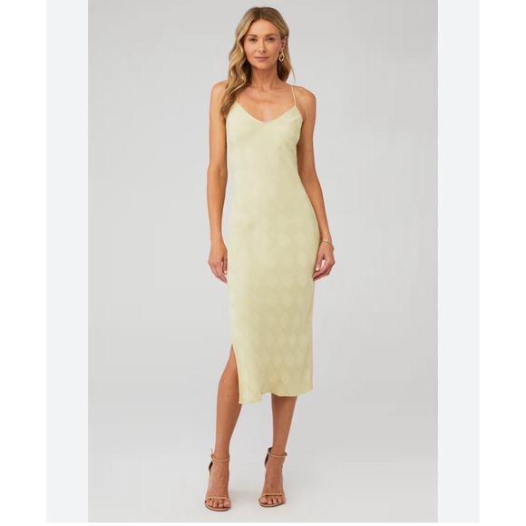 pistola Dresses & Skirts - Pistola Mari Slip Jacquard Midi Dress Champagne Citron XS P1559JSA
